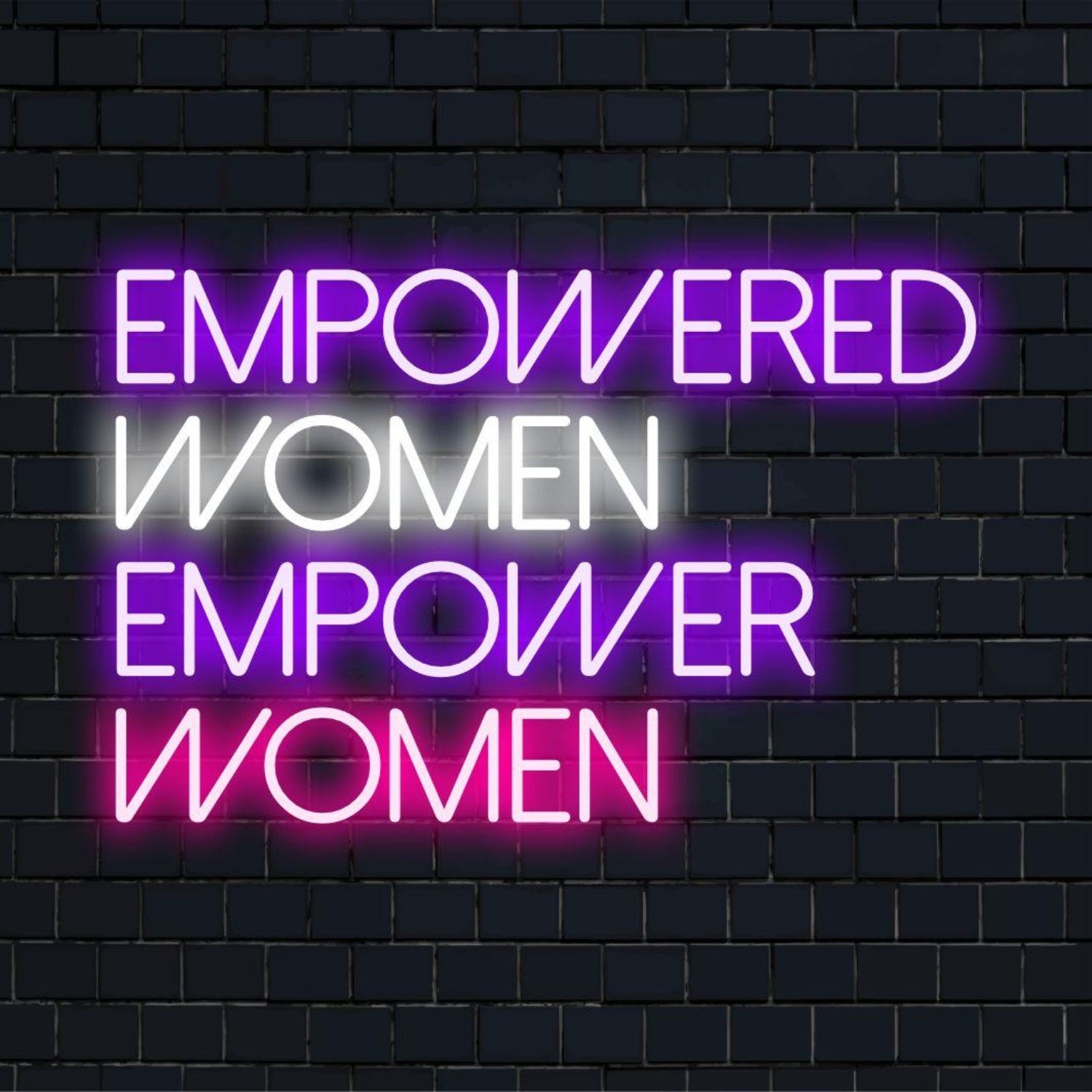 Empowered Women Purple-White-Pink Led Neon Sign For Studio Cafe Decor | Shineneon