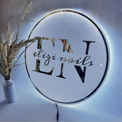 En Nails Salon Acrylic Business Logo Sign - Shineneon