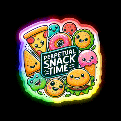 Endless Snack Time Fun Snack Food Led Neon Sign Rgb Color - LED neon sign close-up detail