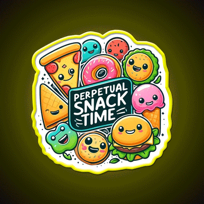 Endless Snack Time Fun Snack Food Led Neon Sign Rgb Color - Custom LED neon sign front view