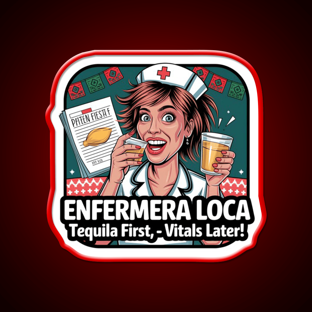 Enfermera Loca Funny Tequila Nurse Fiesta Party Drink Tequila Led Neon Sign Rgb Color - Shineneon