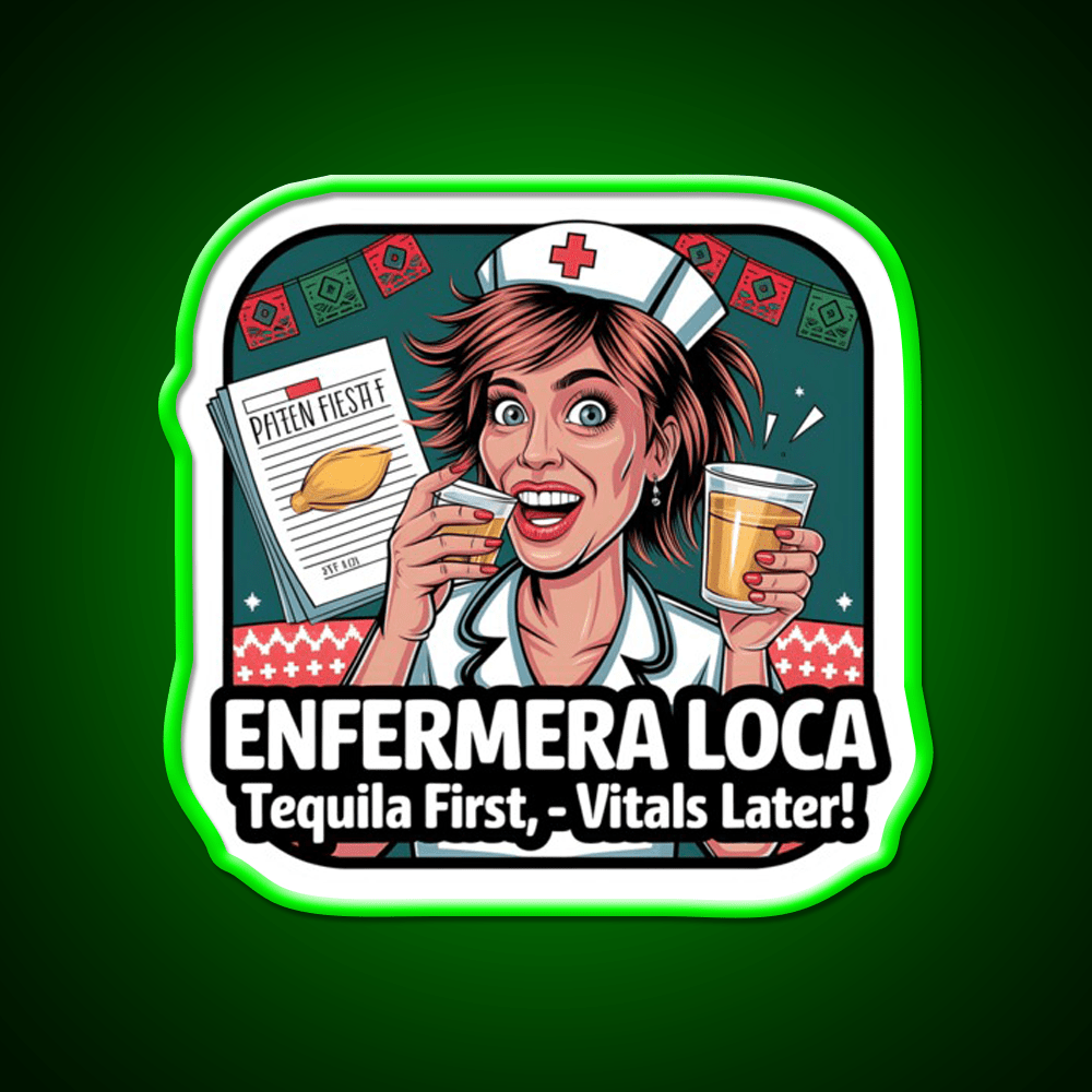 Enfermera Loca Funny Tequila Nurse Fiesta Party Drink Tequila Led Neon Sign Rgb Color - Shineneon