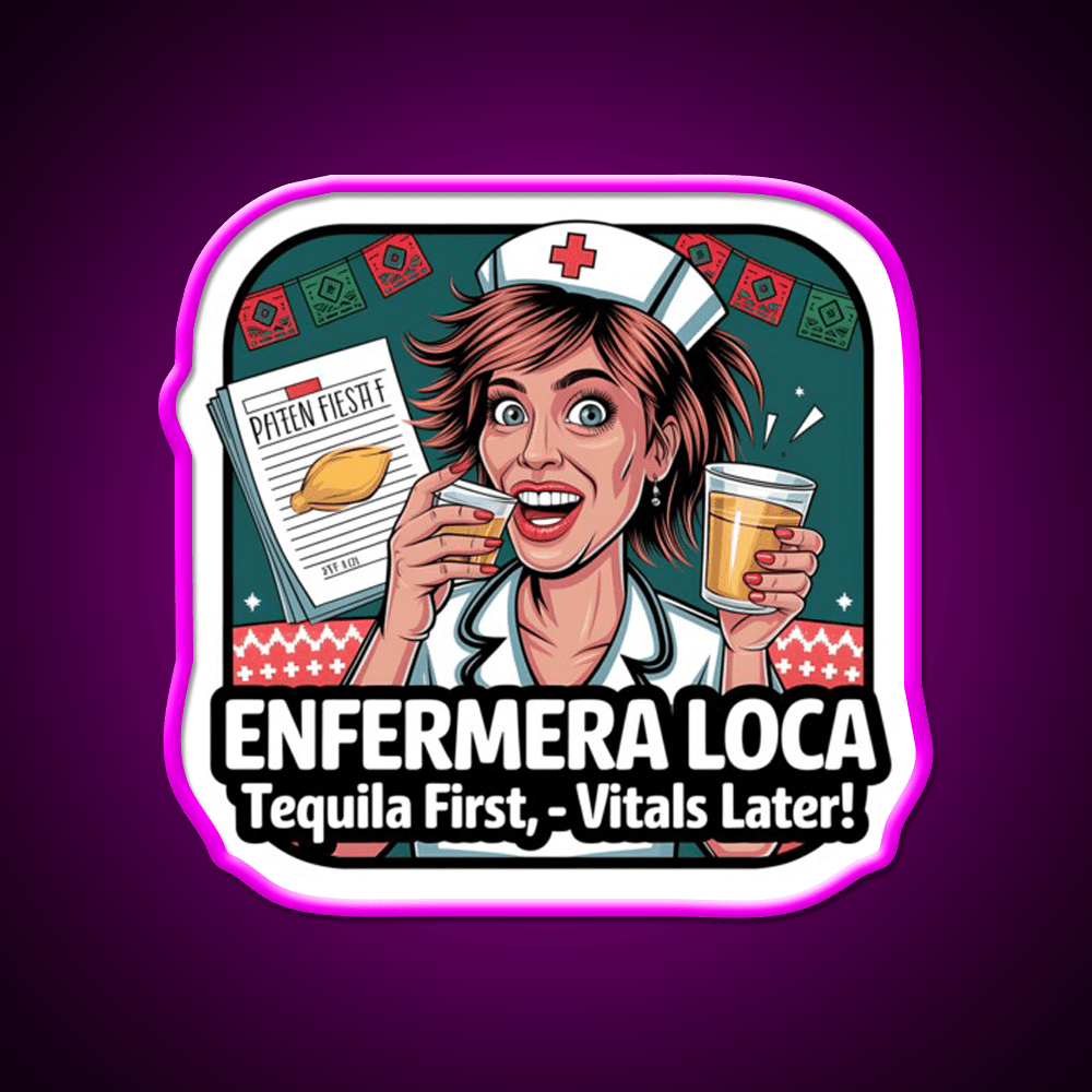 Enfermera Loca Funny Tequila Nurse Fiesta Party Drink Tequila Led Neon Sign Rgb Color - Shineneon