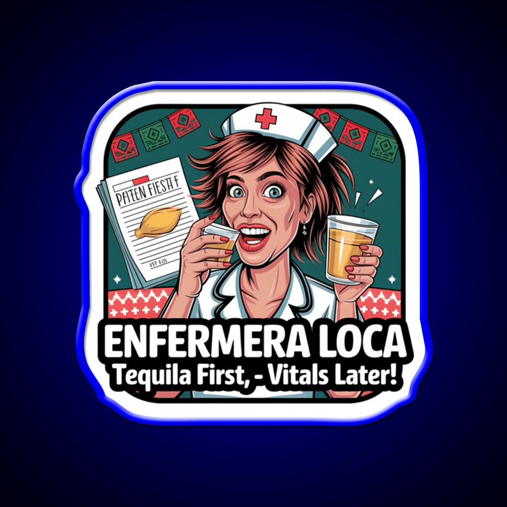 Enfermera Loca Funny Tequila Nurse Fiesta Party Drink Tequila Led Neon Sign Rgb Color - Shineneon