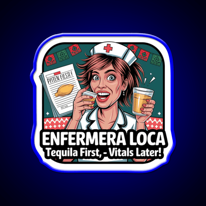 Enfermera Loca Funny Tequila Nurse Fiesta Party Drink Tequila Led Neon Sign Rgb Color - Shineneon