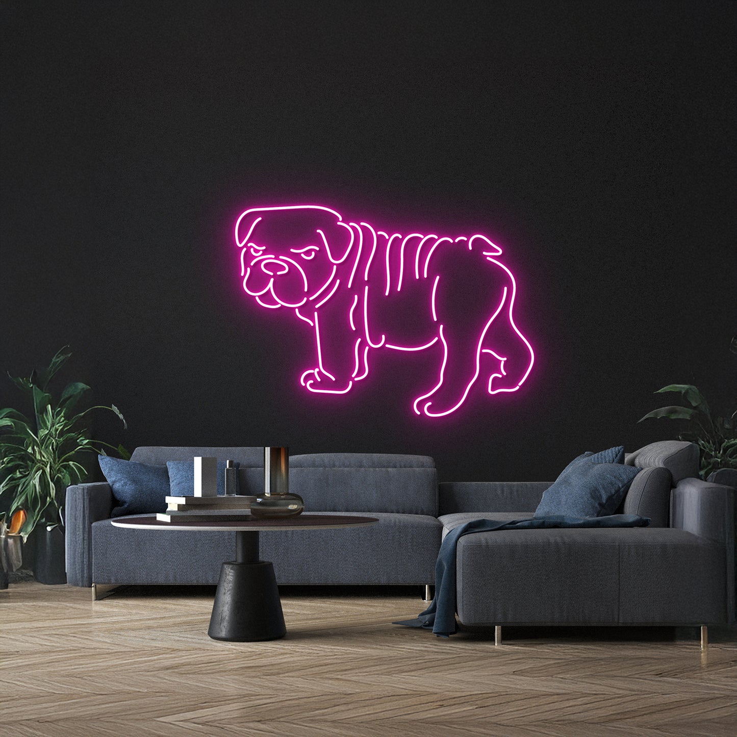 English Bulldog Led Sign Wall Decor