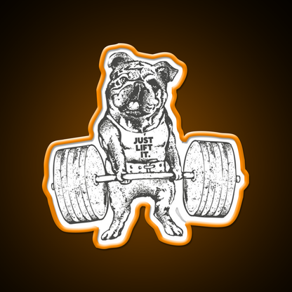 English Bulldog Lift Gym Fitness Led Neon Sign Rgb Color - LED neon sign view 6