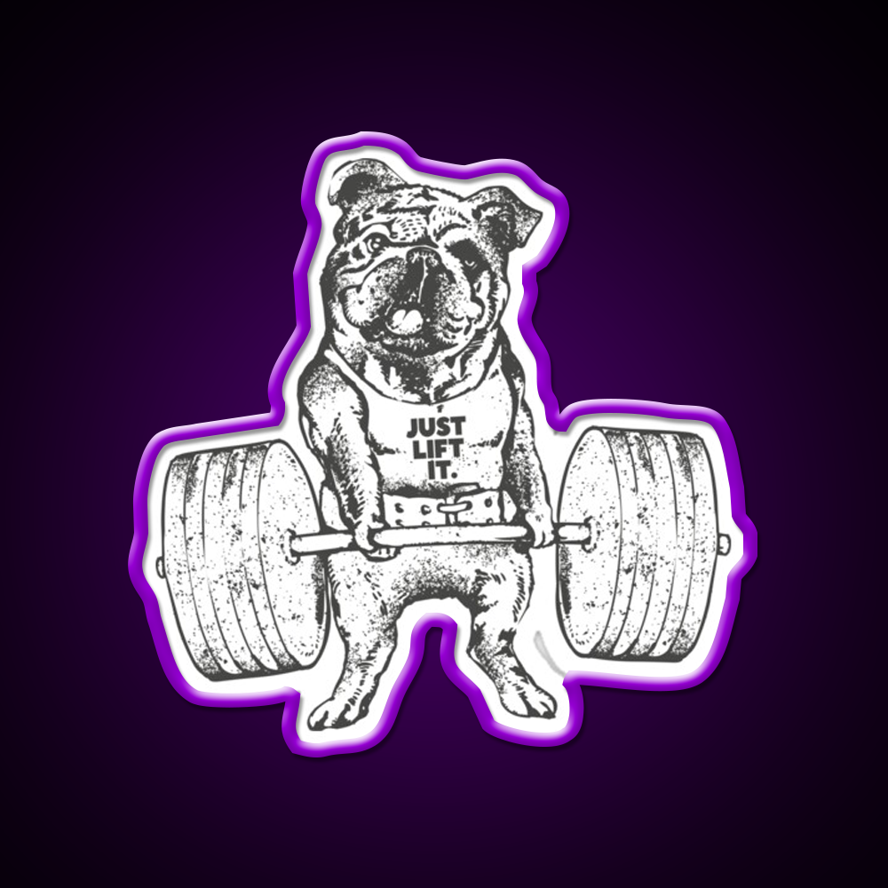 English Bulldog Lift Gym Fitness Led Neon Sign Rgb Color - LED neon sign view 9