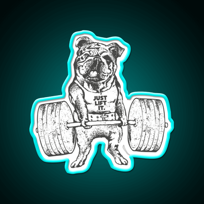 English Bulldog Lift Gym Fitness Led Neon Sign Rgb Color - Shineneon
