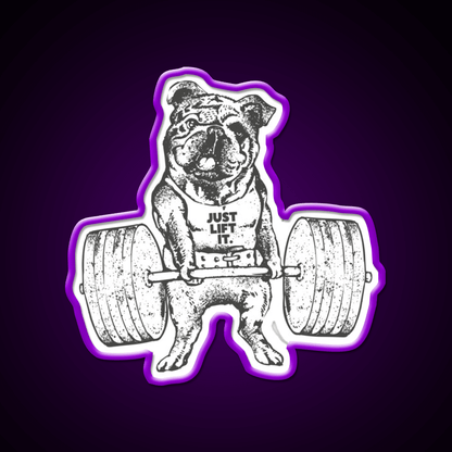 English Bulldog Lift Gym Fitness Led Neon Sign Rgb Color - Shineneon