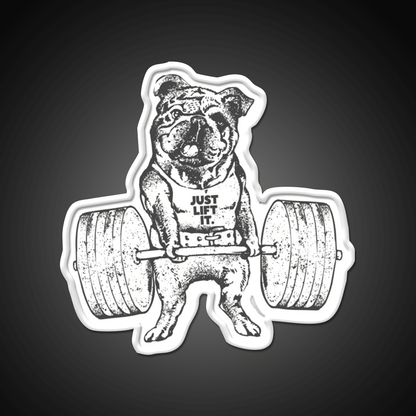 English Bulldog Lift Gym Fitness Led Neon Sign Rgb Color - Shineneon