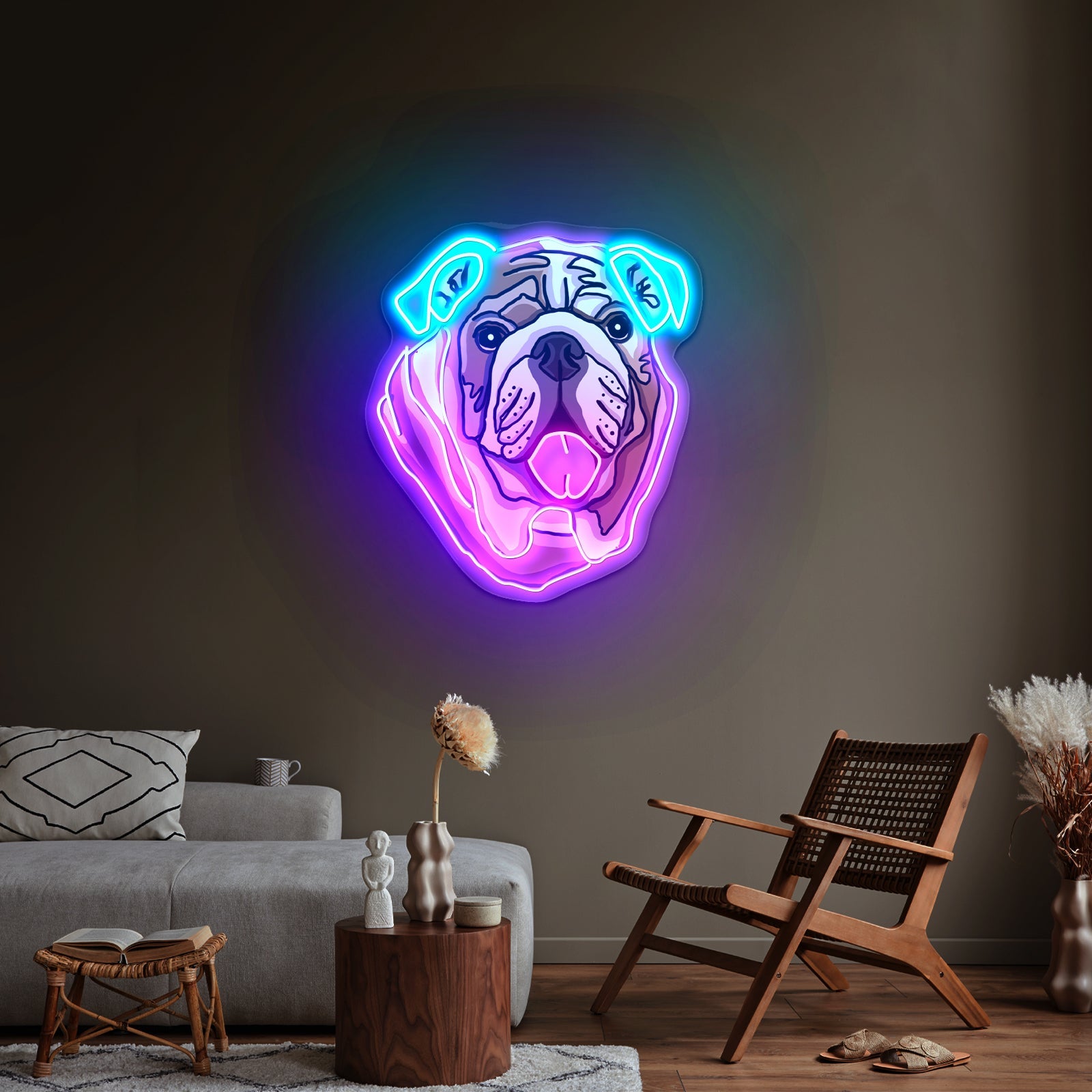 English Bulldog Neon Signs Aesthetic For Wall - Shineneon