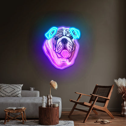 English Bulldog Neon Signs Aesthetic For Wall - Shineneon