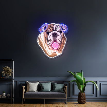 English Bulldog Neon Signs Aesthetic For Wall - Shineneon