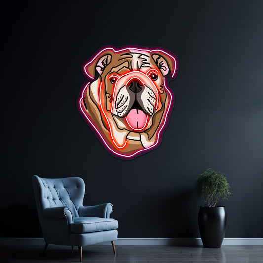 English Bulldog Neon Signs Aesthetic For Wall