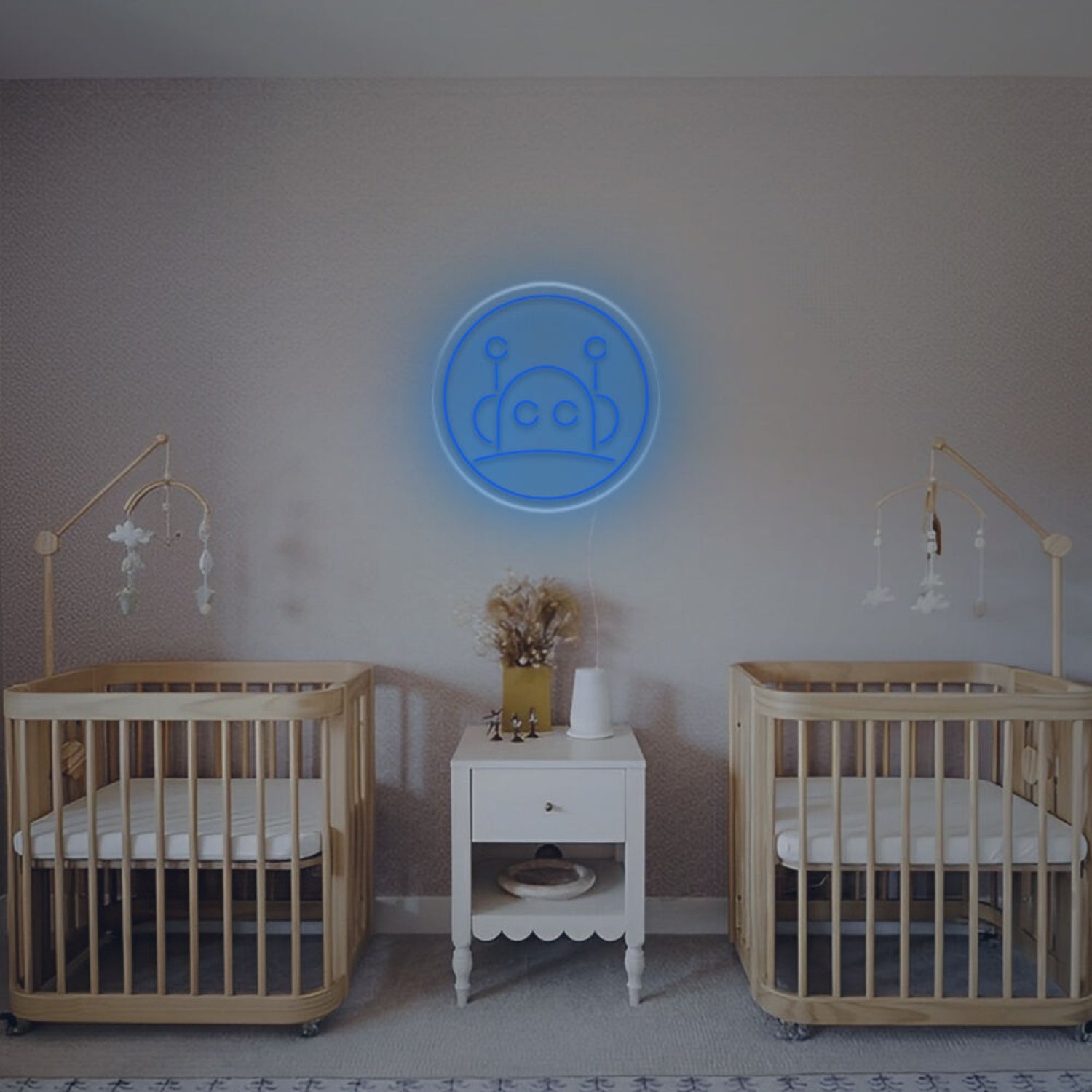 Enhance Any Space Little Robot With Circle Led Neon Sign - Shineneon