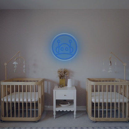 Enhance Any Space Little Robot With Circle Led Neon Sign - Shineneon