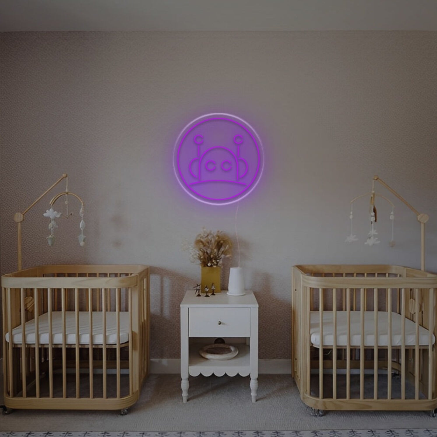 Enhance Any Space Little Robot With Circle Led Neon Sign - Shineneon