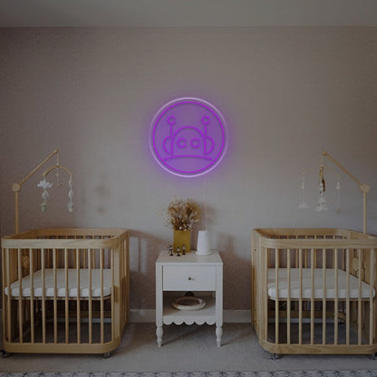 Enhance Any Space Little Robot With Circle Led Neon Sign - Shineneon