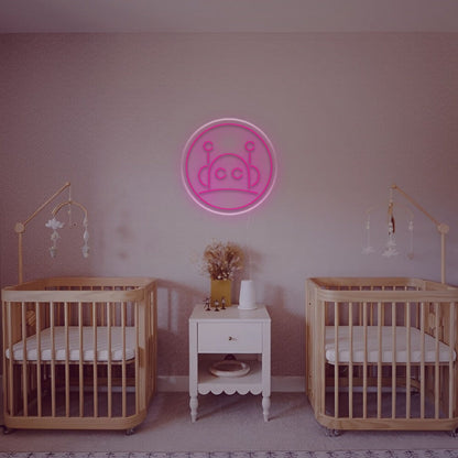 Enhance Any Space Little Robot With Circle Led Neon Sign - Shineneon