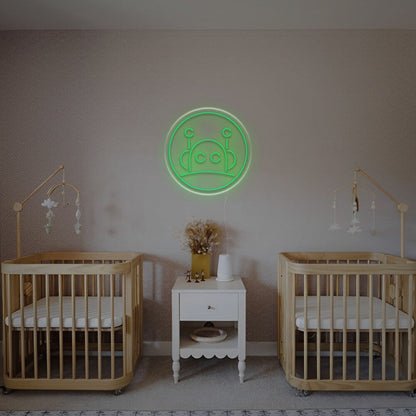 Enhance Any Space Little Robot With Circle Led Neon Sign - Shineneon