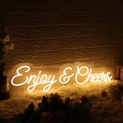 Enjoy And Cheers Yellow Custom Led Neon Sign - Shineneon