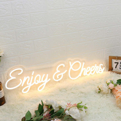 Enjoy And Cheers Yellow Custom Led Neon Sign | Shineneon