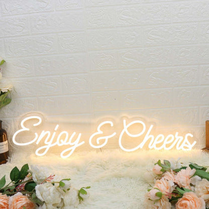 Enjoy And Cheers Yellow Custom Led Neon Sign - Shineneon