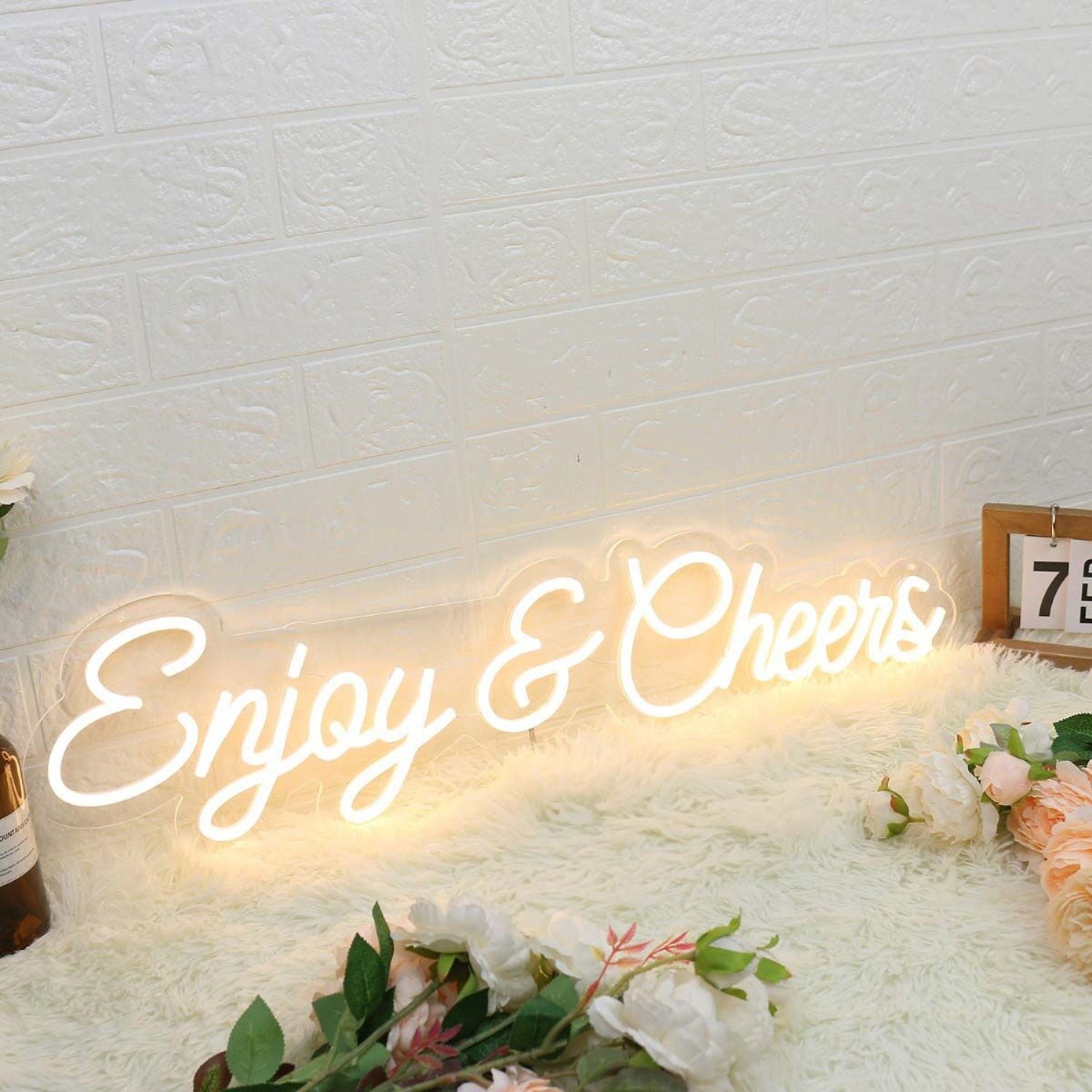 Enjoy And Cheers Yellow Custom Led Neon Sign - Shineneon
