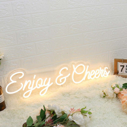 Enjoy And Cheers Yellow Custom Led Neon Sign - Shineneon