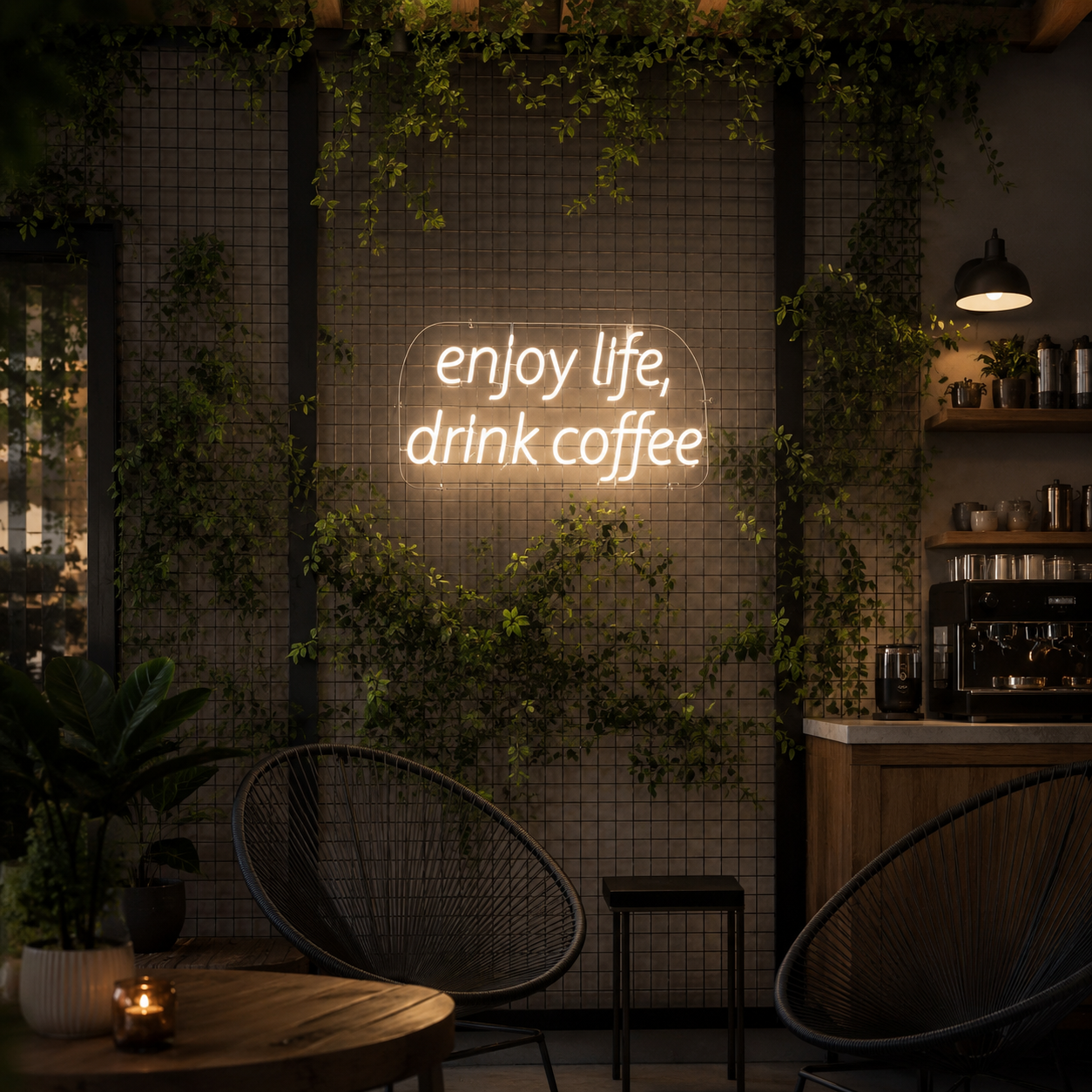 Enjoy Life Drink Coffee LED Neon Sign - 02 High-Converting Product Image