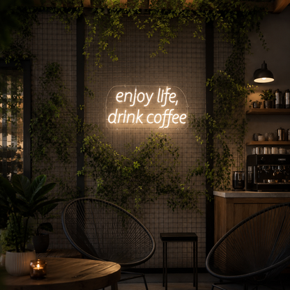 Enjoy Life Drink Coffee LED Neon Sign - 02 High-Converting Product Image