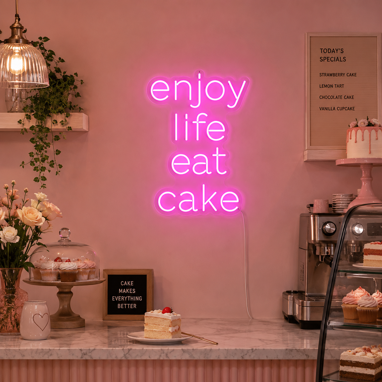 Enjoy Life Eat Cake LED Neon Sign Wall Neon Sign - 01 Original Product Image
