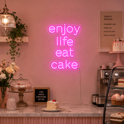 Enjoy Life Eat Cake LED Neon Sign Wall Neon Sign - 01 Original Product Image