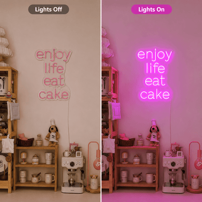 Enjoy Life Eat Cake LED Neon Sign Wall Neon Sign - Shineneon