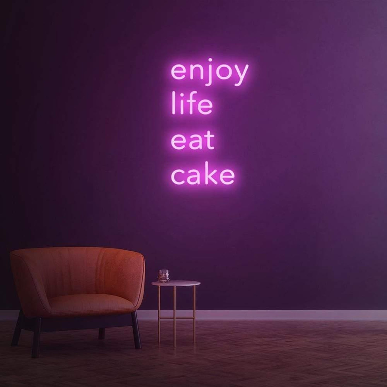 Enjoy Life Eat Cake Purple Led Neon Sign For Home Cafe Decor | Shineneon