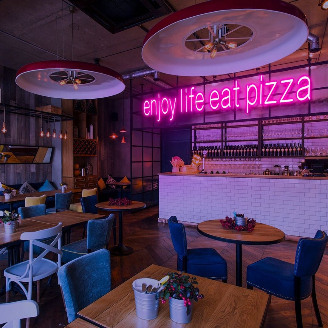 Enjoy Life Eat Pizza Led Sign Business Neon Sign - Shineneon