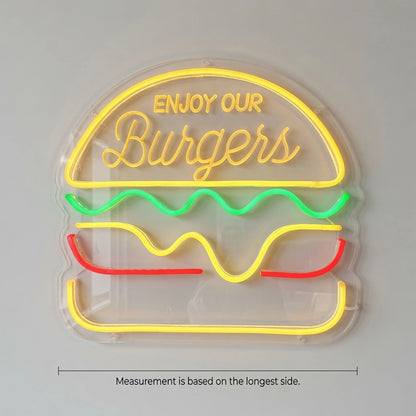 Enjoy Our Burgers Wall Decor LED Neon Sign - 04 Size Image