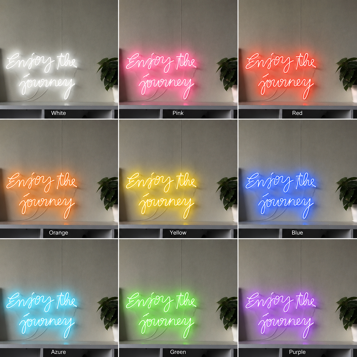 Enjoy The Journey LED Neon Sign - 05 Color Grid