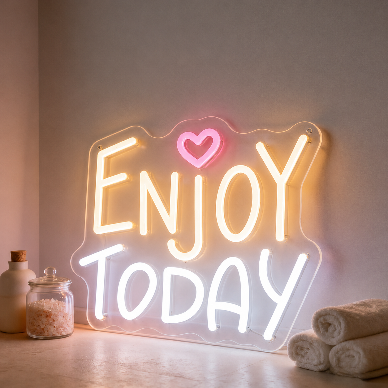Enjoy Today LED Neon Sign Bedroom Wall Art - 01 Original Product Image