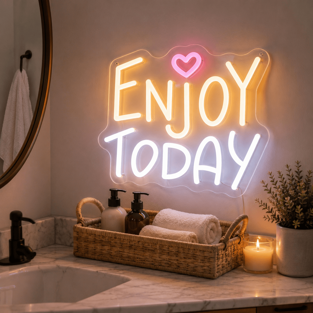 Enjoy Today LED Neon Sign Bedroom Wall Art - Shineneon