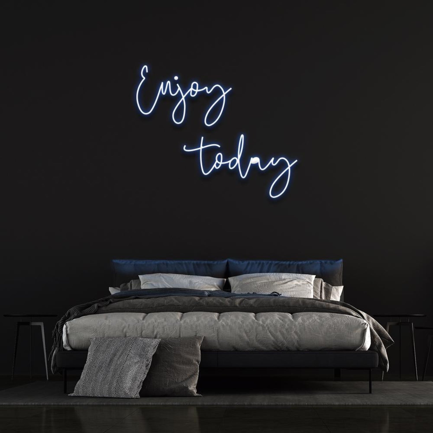 Enjoy Today Light Blue Script Led Neon Sign For Bedroom Wall Decor | Shineneon