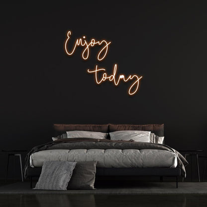 Enjoy Today Light Blue Script Led Neon Sign For Bedroom Wall Decor | Shineneon