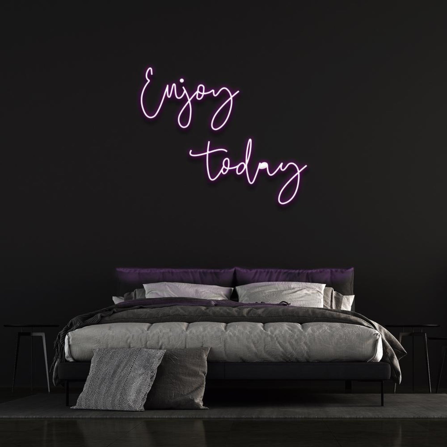 Enjoy Today Light Blue Script Led Neon Sign For Bedroom Wall Decor | Shineneon