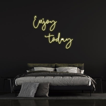 Enjoy Today Light Blue Script Led Neon Sign For Bedroom Wall Decor | Shineneon