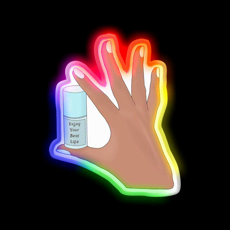 Enjoy Your Best Life Nail Salon Led Neon Sign Rgb Color - LED neon sign close-up detail