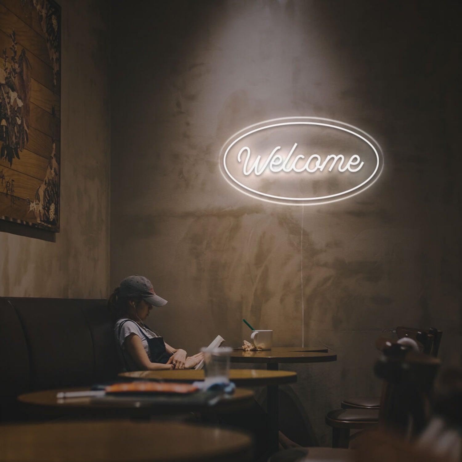 Entrance Welcome With Oval Led Neon Sign For Retail Store Decor | Shineneon