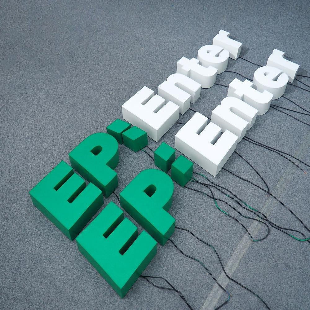 Ep Enter 3D Backlit Letters Galvanized Iron Metal Led Sign - Shineneon