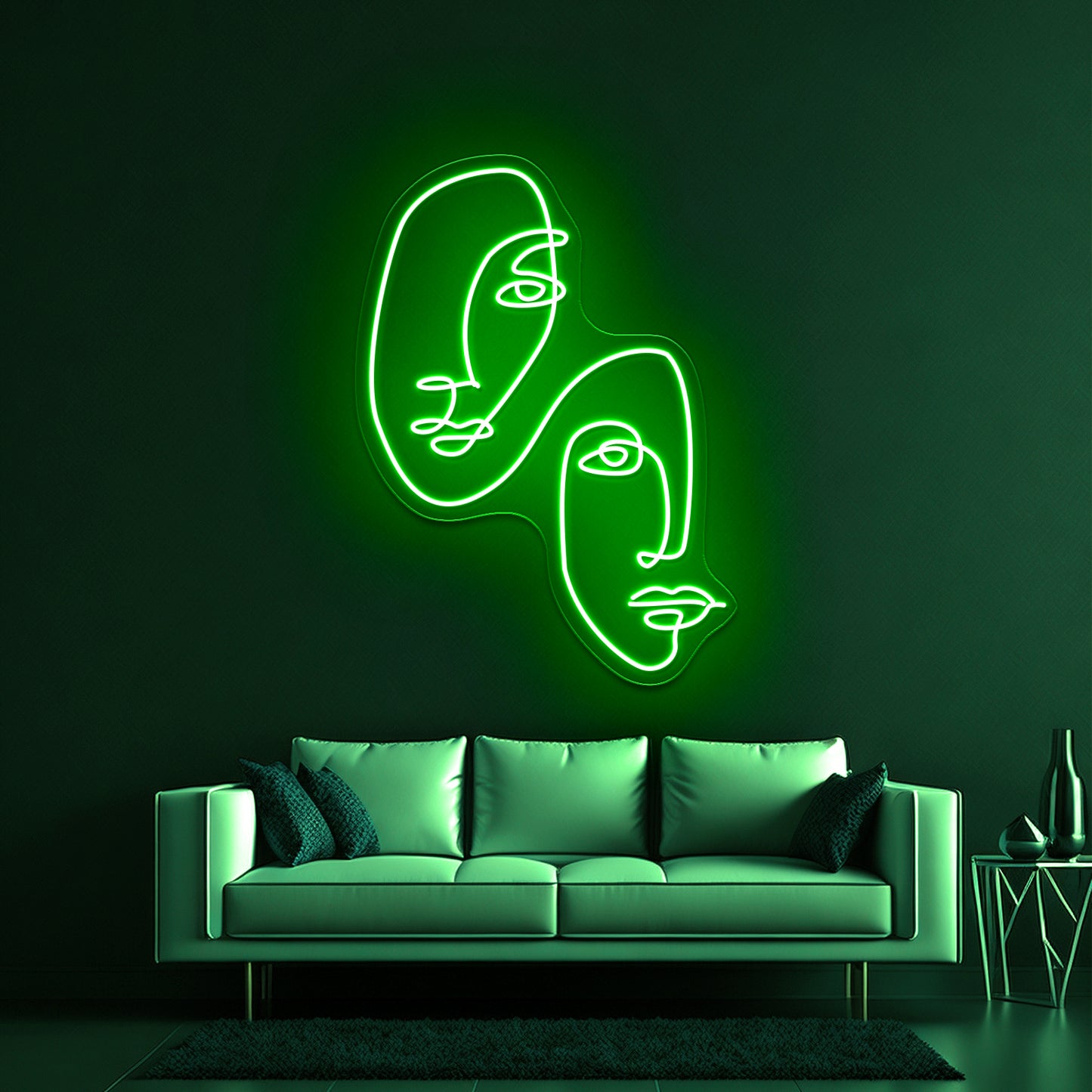 Equality Faces Line Art Wall Artwork Neon Signs