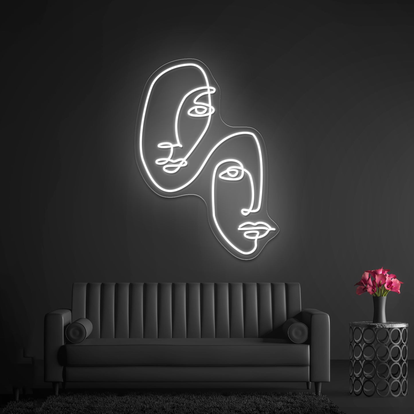 Equality Faces Line Art Wall Artwork Neon Signs